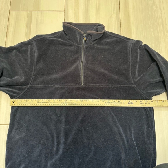 Woolrich Fleece Pullover 1/4 Zip Cinch Bottom Men’s XL Dark Blue - Picture 3 of 5